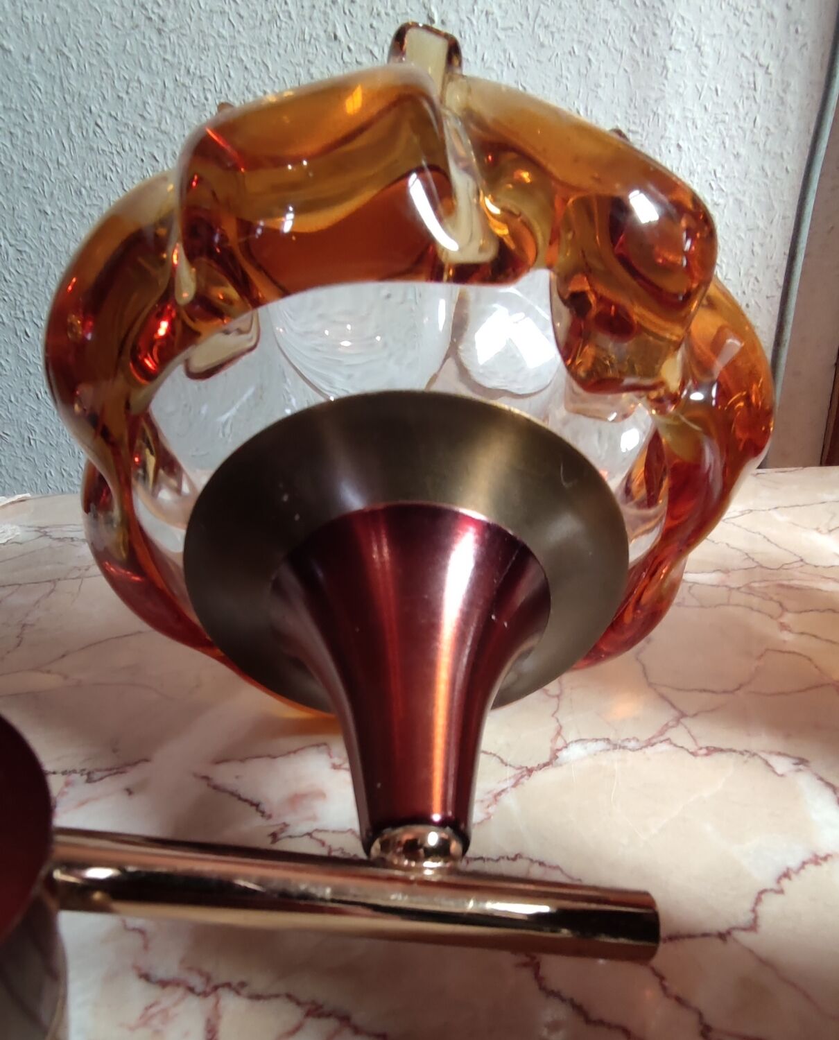 Pair of wall lamps Murano Mazzega, 1970