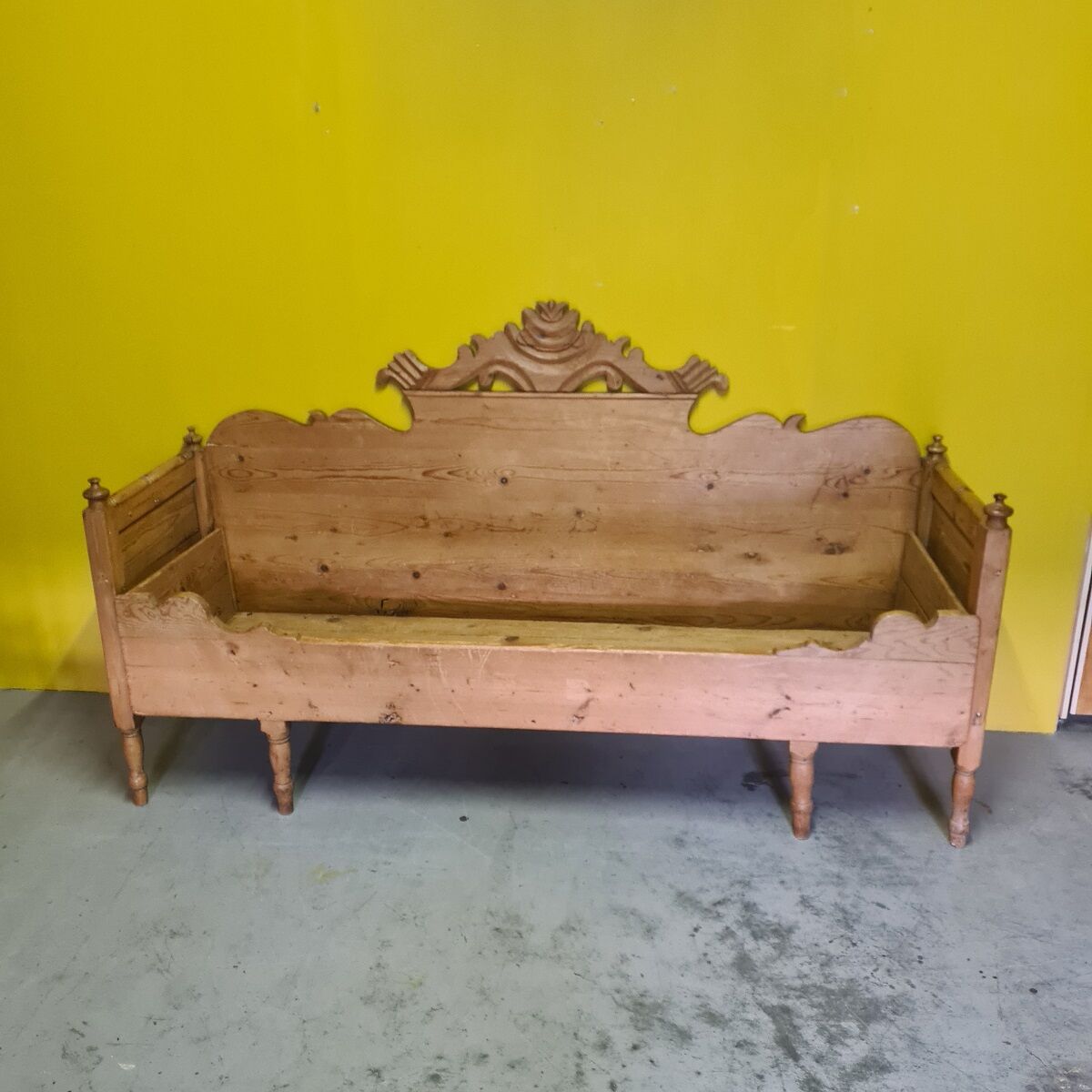 Antique Swedish Pine Kitchen Bench. Second half 19th century,