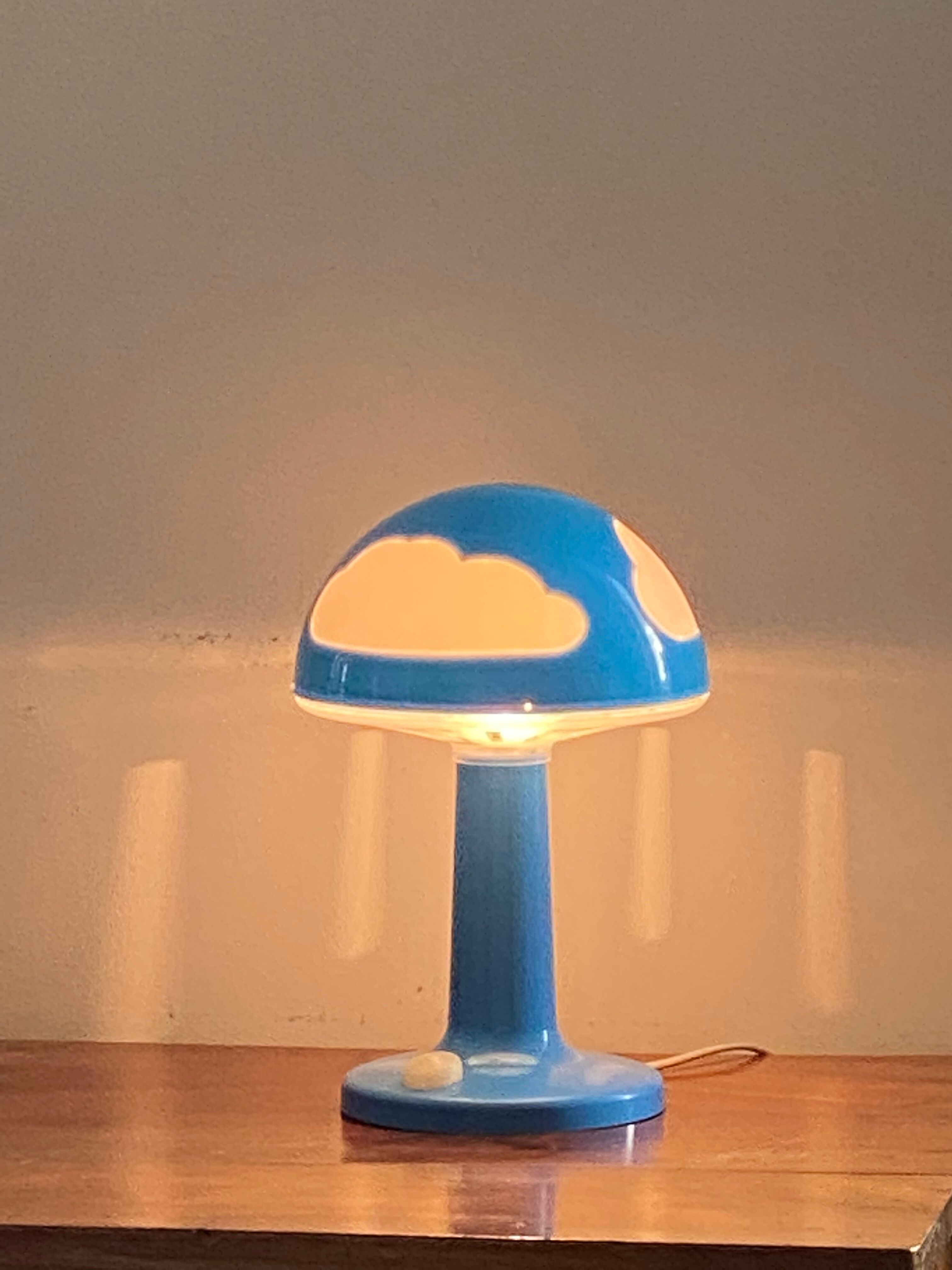 Mushroom lamp clouds Skojig Ikea blue design Henrik Preutz