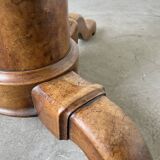 Empire walnut and marble pedestal table, late 19th century