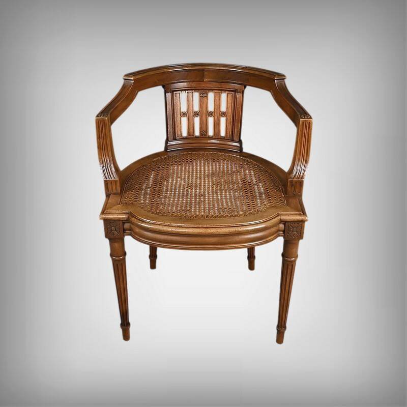 Small Office Armchair in Walnut, Louis XVI style – Late 19th century
