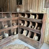 Ancien meuble grainetier d’angle ( 2 parties)