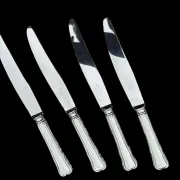 4 silver-plated metal table knives Ravinet D'Enfert model Filet Contours