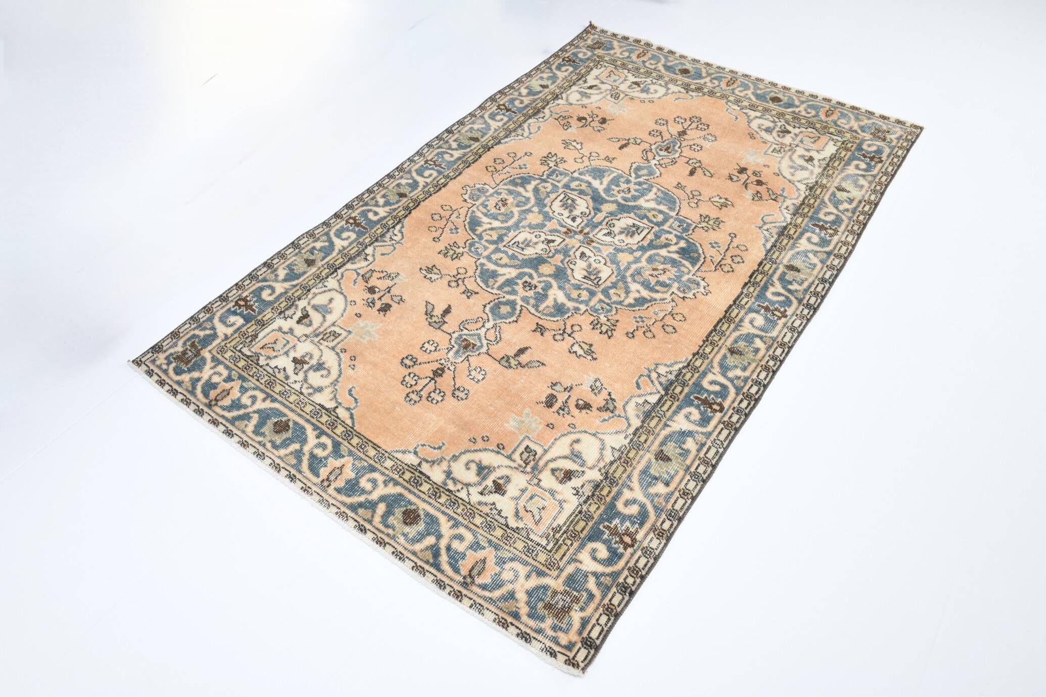 4x6 Dark Teal Green Oriental Vintage Area Rug, 120x194Cm