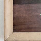 Vintage original flower oil painting, framed floral still life art