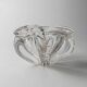 Transparent Murano Glass Bowl, Large Tri-lobed Triangle, Clear Glass with Bubbles, 1970s Italian Mid-Century Design