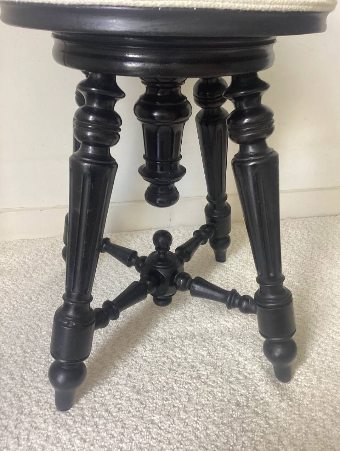 Reupholstered piano stool