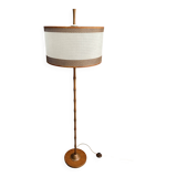 Bamboo look floorlamp large white shade