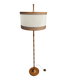 Bamboo-look floor lamp with large white shade