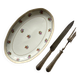 Oval serving dish M and S Berry small flowers and gilding old Limoges porcelain ACC-7108