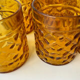 8 amber glasses