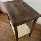 Pedestal table, side table, coffee table in old wood