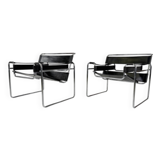 pair of Wassiily armchairs by Marcel Breuer for Gavina - 1960s