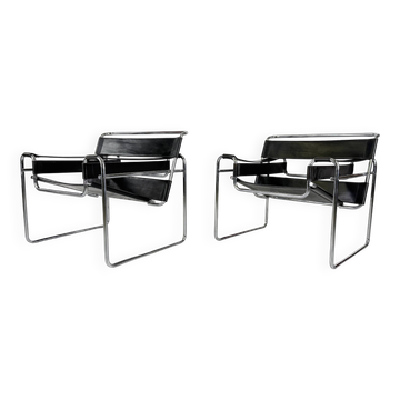 pair of Wassiily armchairs by Marcel Breuer for Gavina - 1960s