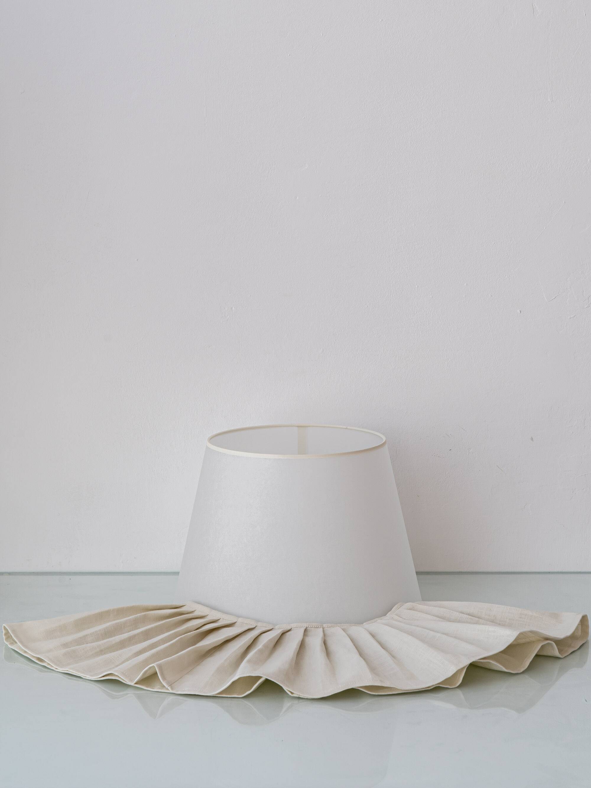 Spanish Revival Table Lamp in Green Ivory Crackle Ceramic, New Linen Shade