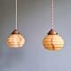 Pair of Art Deco marbled opaline pendant lights, 1920s-30s