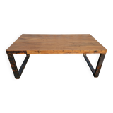 Industrial teak and metal table