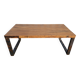 Industrial teak and metal table