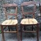 Set of 6 straw bistro chairs
