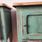 Pair of weathered bedside tables
