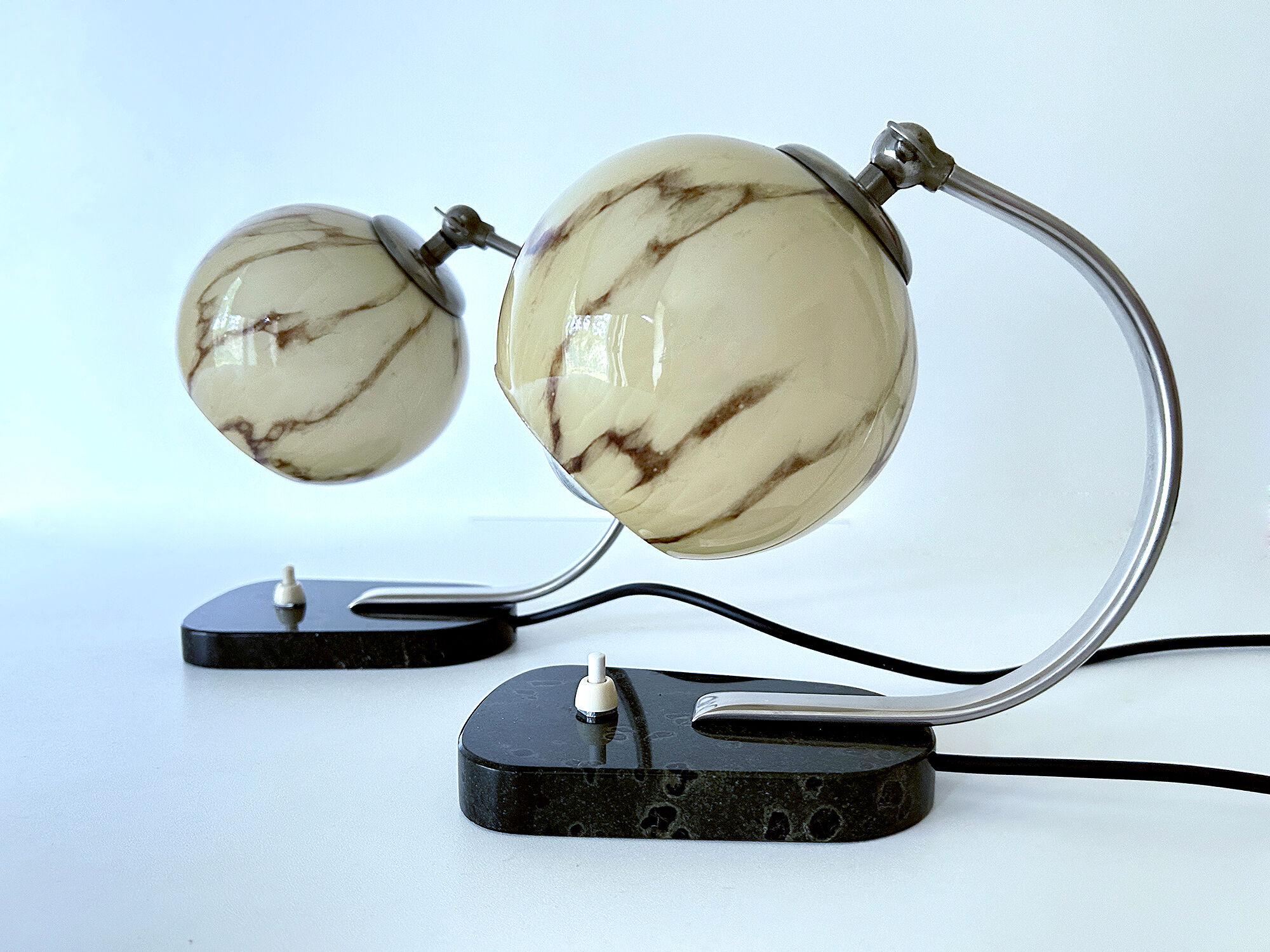 Pair of bauhaus art deco lamps 30s