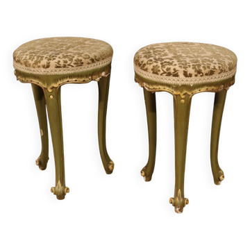 Pair of Venetian lacquered stools from the 20th century