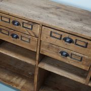 Vintage rustic German pine apothecary cabinet / shop counter, 1930s