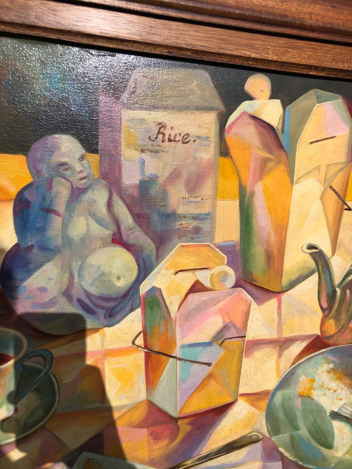 Tableau école cubiste vintage nature morte collection