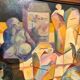 Tableau école cubiste vintage nature morte collection