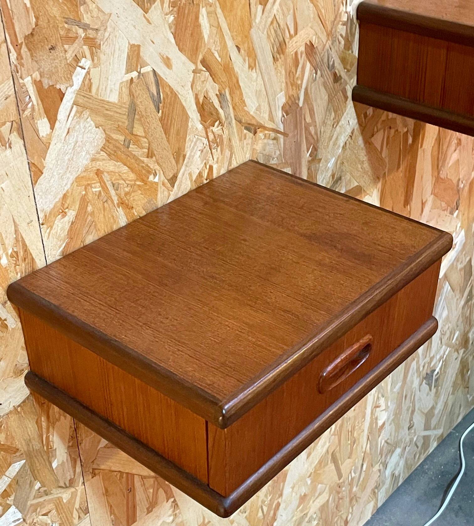 Scandinavian vintage teak bedside tables from the 1960s.