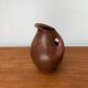 Cruche carafe en poterie de studio allemande Art déco avec trou de poignée par Paul Dresler pour Töpferei Grootenburg, années 1940