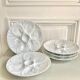 5 oyster plates Pillivuyt white porcelain