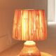 Ceramic stoneware lamp, raffia lampshade, 1960s