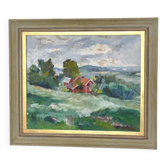 Swedish Oil on Panel – “Landscape” by Erik Boëthius (1897–1970)