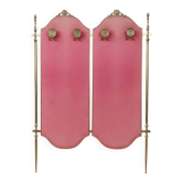 Italian coat rack in brass and red fabric, 1950s/60s.