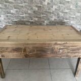 Stripped oak desk