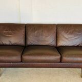 Vintage Danish mid-century retro Aage Christiansen (Matador) leather sofa 60s