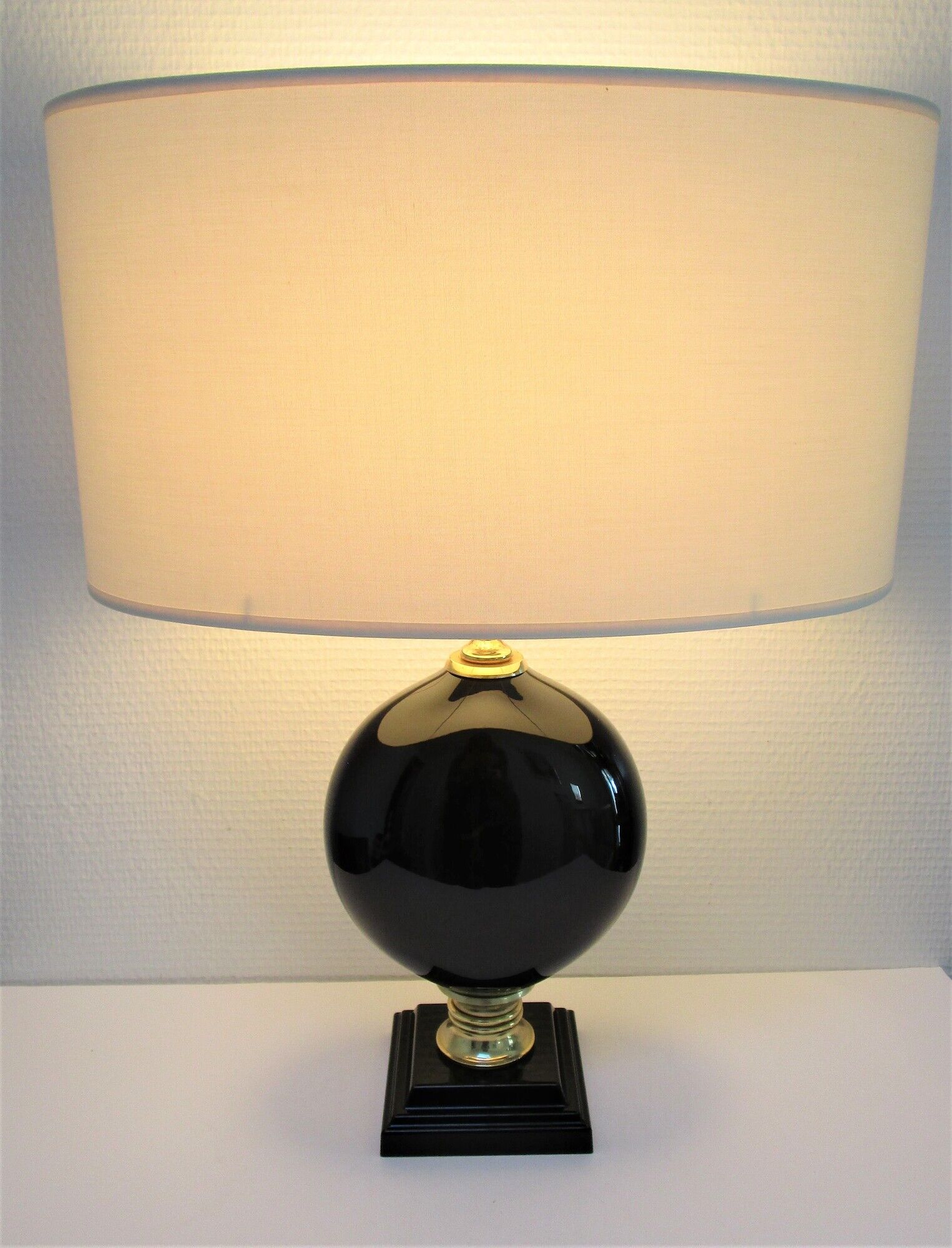 Black ceramic lamp foot robert de schuytener 90s
