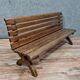 Park bench and garden with natural wood backrest xixth century