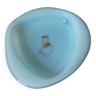 Vintage opaline opalex ashtray made in France blue