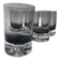 5 70's large bubble black smoked whiskey glasses