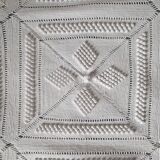 Antique handmade white cotton crochet bedspread