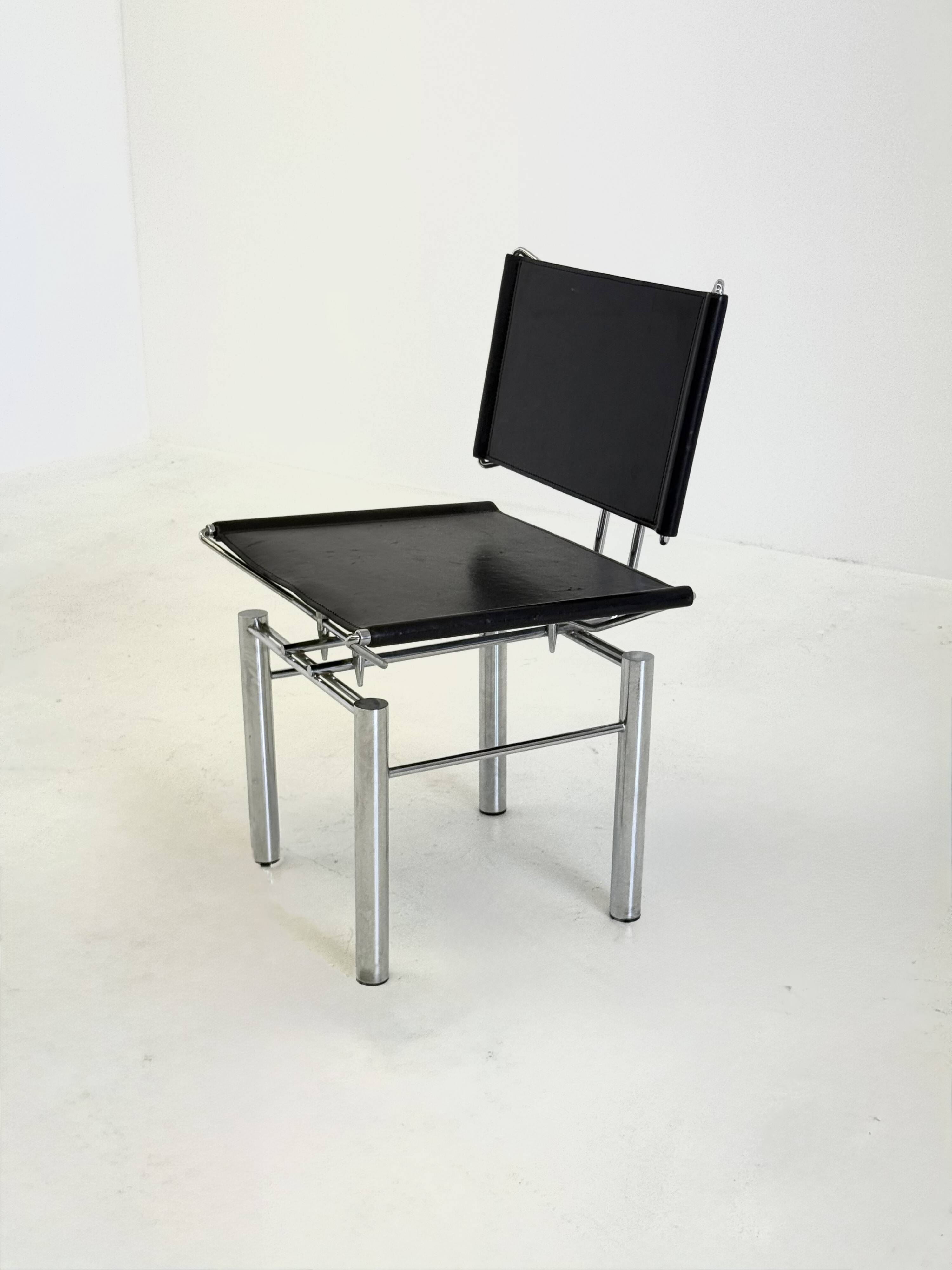 Black leather 8600 chair for Kusch & Co by Hans Ulrich Bitsch