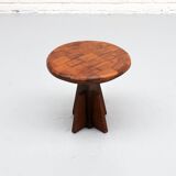 Wabi-sabi Brutalist Wooden Side Table