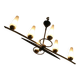 Mid-Century 6-Light Chandelier - Opaline and Brass