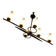 Mid-Century 6-Light Chandelier - Opaline and Brass