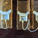 3 champagne-colored resin wall lights 1960 France