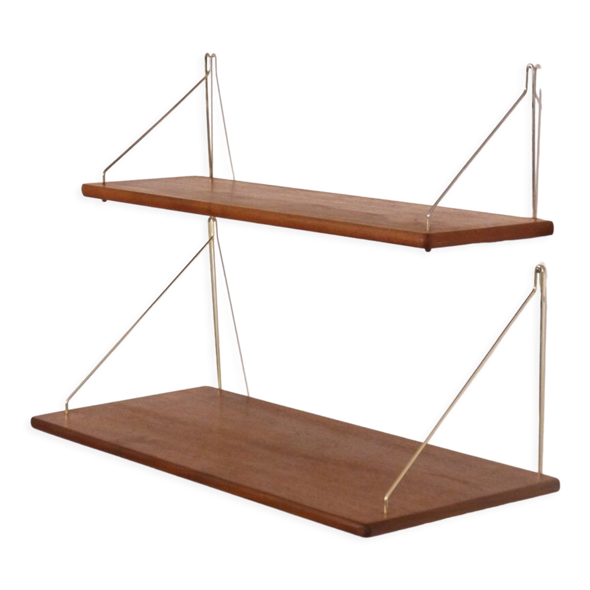 Pair of vintage Danish teak shelves 1960