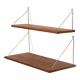 Pair of vintage Danish teak shelves 1960