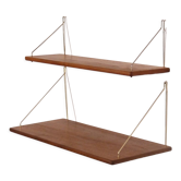 Pair of vintage Danish teak shelves 1960
